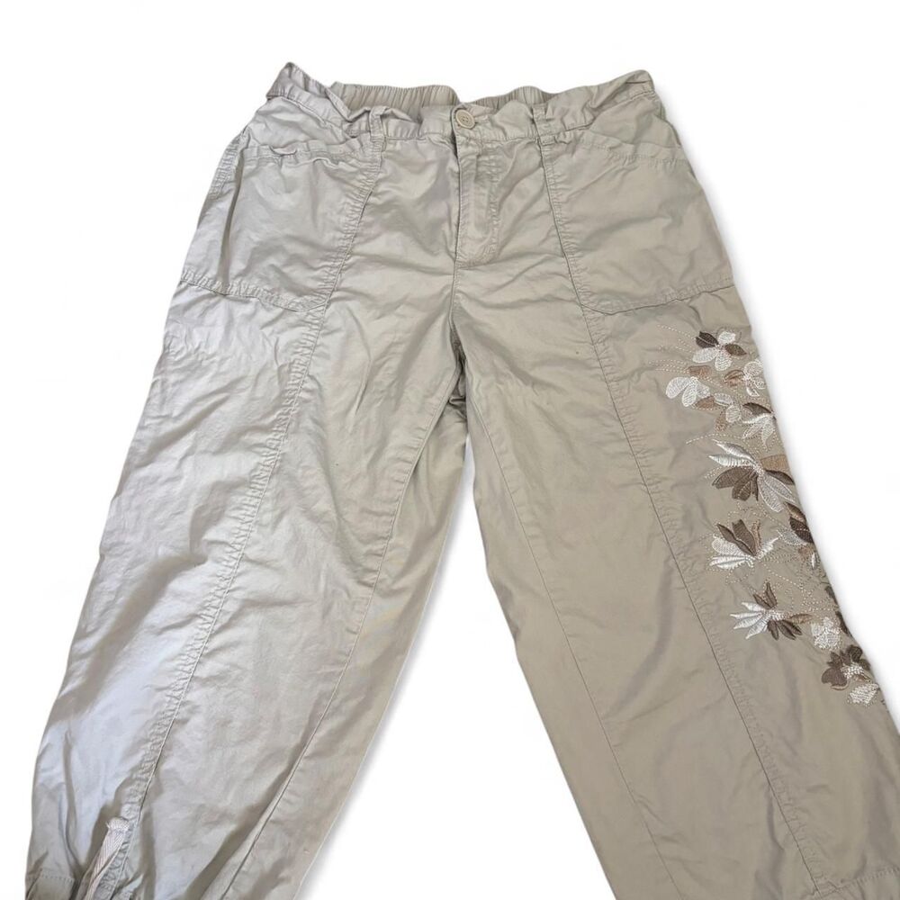 Basic-editions Women's Tan and White Trousers